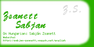 zsanett sabjan business card