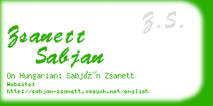 zsanett sabjan business card